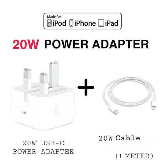 20W Fast Charger + FREE data Cable