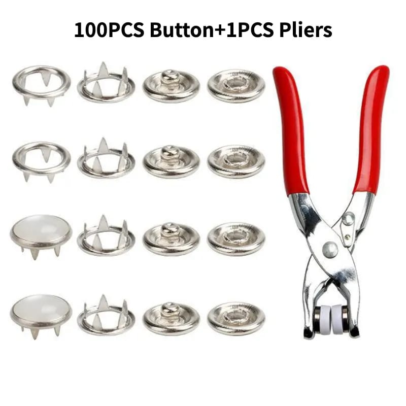 Plier Tool Metal Snap Button 20/80 Pcs Thickened Snap Fastener Kit DIY Craft Supplies Buttons For Clothing Jeans Sewing Accessories